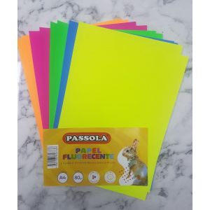 PAPEL FLUORECENTE PASSOLA A4 80GR X 10 COLORES