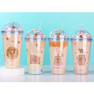 VASO PLASTICO CP C/SORBETE V/DISEÑOS 450ML JL450418