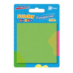 POST-IT ARTESCO 3X3 TRANSPARENTE VERDE 654 50H