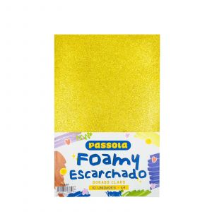 FOAMY PASSOLA A4 ESCARCH NORMAL DORADO CLARO X 10