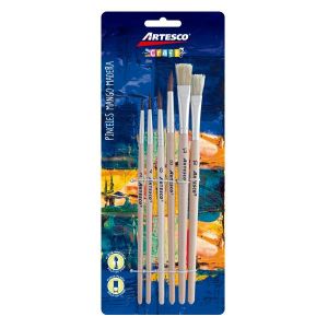 PINCEL ARTESCO P.PONY PLANA/REDONDA M/MADERA X6