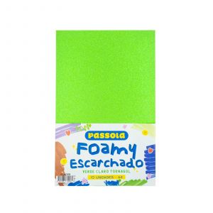 FOAMY PASSOLA A4 ESCARCH TORNASOL VERDE CLARO X10