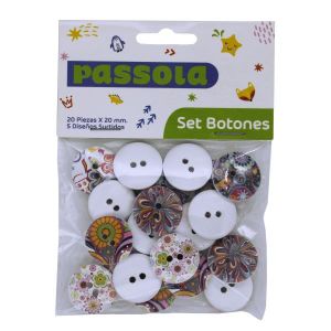 BOTONES PASSOLA 20 PZAS 20MM DISEÑOS SURT