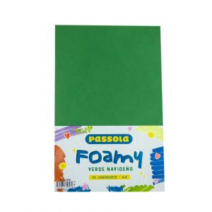 FOAMY PASSOLA A4 VERDE NAVIDEÑO X10