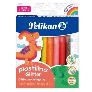 PLASTILINA PELIKAN JUMBO X 10 COL ESCARCHADO
