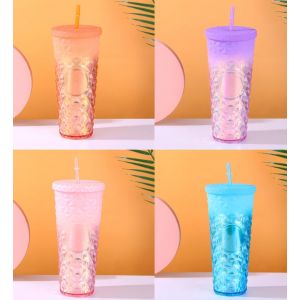 VASO PLASTICO C/SORBETE V/COL 720ML LLB-200010