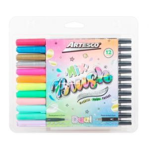 MARC. ARTESCO DOBLE PUNTA MIX (MET/NEON/PAST) X 12COL