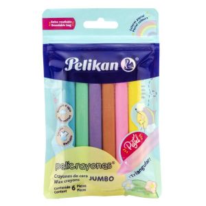 CRAYON PELIKAN JUMBO TRIANG X 6 COL PASTEL