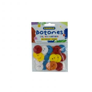 BOTONES PASSOLA LLANOS 20 PZAS 20MM COL/SURT