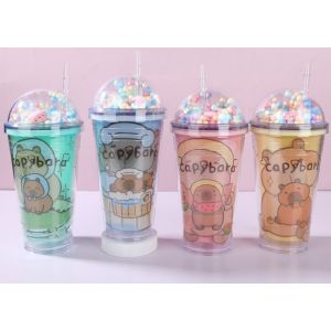 VASO PLASTICO CP C/SORBETE V/DISEÑOS 450ML JL450379