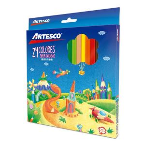 LAPIZ ARTESCO TRIANG LARGO X 24 COL 3MM NEW
