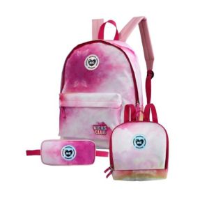 MOCHILA NICKSCLUB ROSADA+CARTUCHERA+LONCHERA SPATU-6