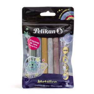 CRAYON PELIKAN JUMBO TRIANG X 6 COL METALIZADO