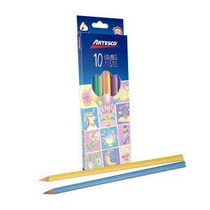 LAPIZ ARTESCO TRIANG LARGO X 10 COLORES PASTELES