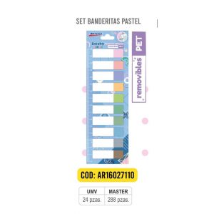 BANDERITA ARTESCO STICKY PASTEL 10 COL 20H