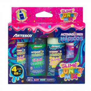 SET ARTESCO FUNKY MIX ACTIVADOR SLIME 65ML X4UND