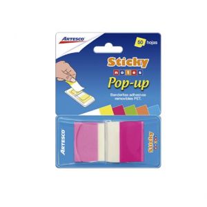 BANDERITA ARTESCO POP UP X 50H ROJO NEON
