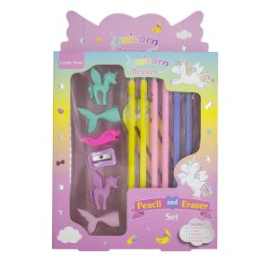 LAPICES LITTLE TREE UNICORNIO C/BORRADOR SACAPUNTA REGLA GP8013-E