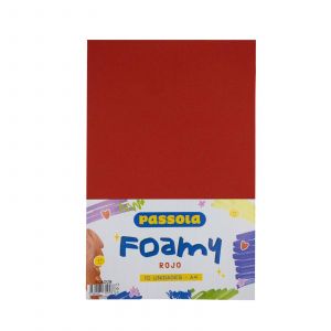 FOAMY PASSOLA A4 ROJO X10