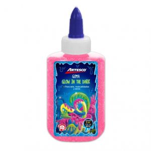 GOMA ARTESCO ROSA NEON 5OZ  GLOW IN THE DARK