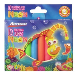 PLASTILINA ARTESCO JUMBO NEON X 10