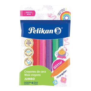 CRAYON PELIKAN JUMBO TRIANG X 6 COL ESCARCHADO