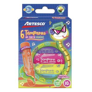 TEMPERA ARTESCO EN BARRA 10 GR NEON 6COL