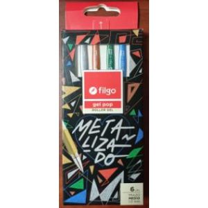 BOLIGRAFO FILGO ROLLER GEL POP C/METAL. CAJAX6 UND R. GP10-E6-MET
