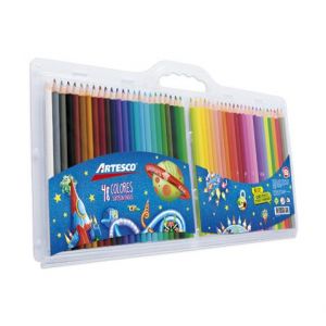 LAPIZ ARTESCO TRIANG LARGO ESTUCHE PLASTICO X 48 COLORES
