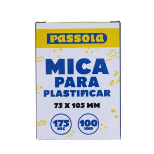 MICA PASSOLA P/PLASTIFICAR MATRICULA x100 75MM X105MM 175MIC