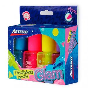 RESALTADOR ARTESCO GLAM TIPO ESMALTE X 4UNDS