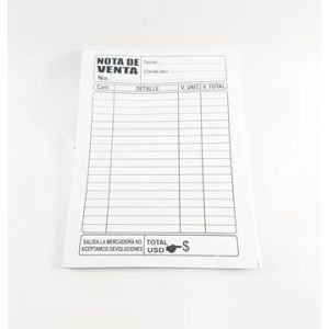 NOTA D/VENTA BOND GRANDE 14.7X20.8CM X100