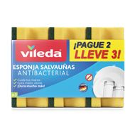 Pack 3 Uds Esponja Salvauñas Vileda Antibacterial