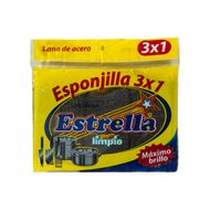 Pack 3 Uds Esponja Lana Acero Estrella