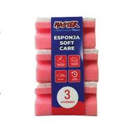 Pack 3 und. Esponjas Soft Care Master Rosada