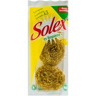 Pack 3 Uds Estropajo Inoxidable Solex Dorado