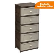 Cajonera Casa Pica Madeira Deluxe 5 Niveles Café Beige