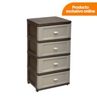 Cajonera Casa Pica Madeira Deluxe 4 Niveles Café Beige