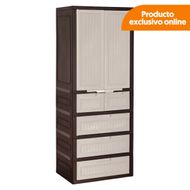 Armario Deco Casa Pica 2 Puertas Ratán Beige Café
