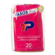 Pack 20 Uds Vasos Desechables Plastro Térmicos 8 oz