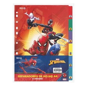 SEPARADOR DE HOJAS REX A4 SPIDERMAN 6 UND.