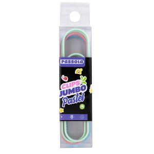 CLIP PASSOLA JUMBO X 8UNDS V/COLORES 10CM