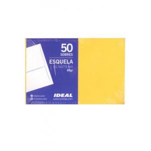 SOBRE IDEAL ESQUELA AMARILLO 80GR X 50